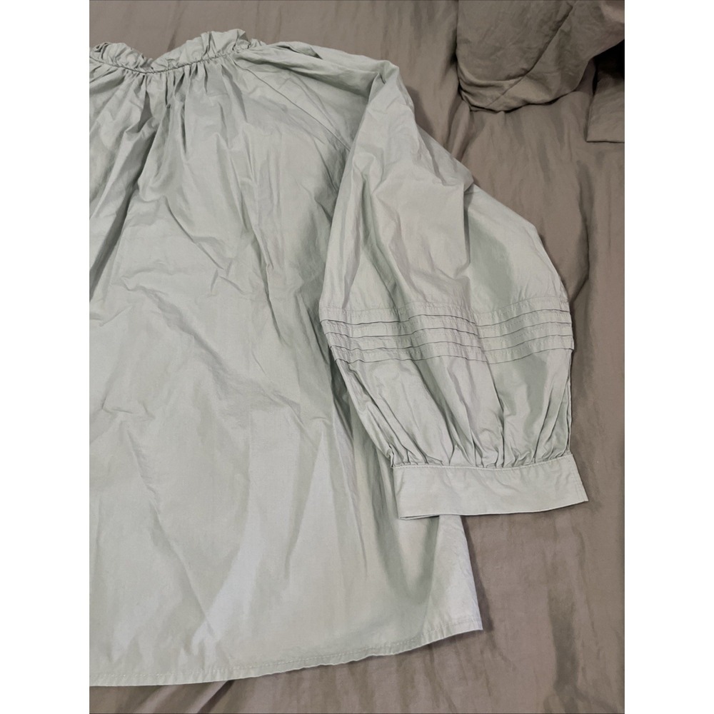 a.n.a Women's Green Smocked Ruffle Neck Blouse, Size XL - Picture 7 of 9
